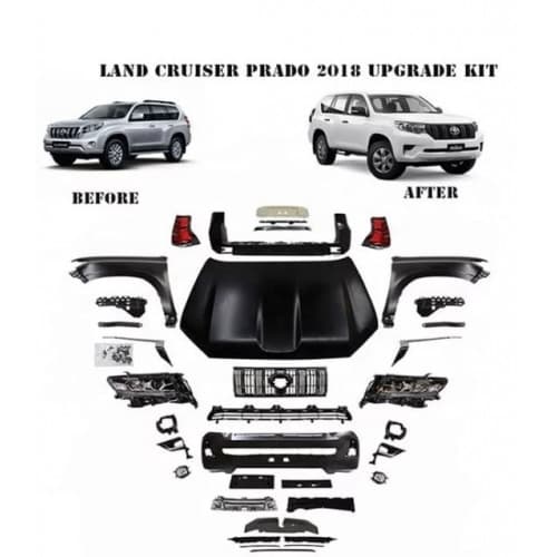 Land Cruiser Prado Fj150 Facelift Conversion Kit 2010 2017 To 2018 2023 High Quality Headlights Taillights Abs Bumpers Plug And Play Fitment
