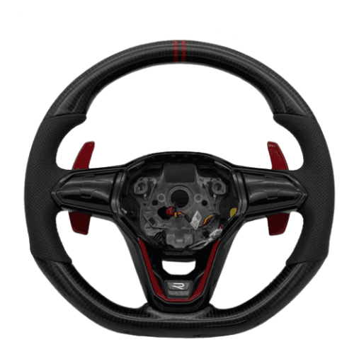 Volkswagen MK8 R Line Steering Wheel — Perforated Leather & Carbon Fiber
